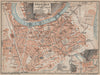 GRENOBLE antique town city plan de la ville. Isère carte. BAEDEKER 1914 map