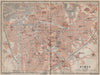 NIMES antique town city plan de la ville. Gard. Nîmes carte. BAEDEKER 1914 map