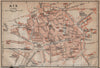 AIX-EN-PROVENCE antique town city plan de la ville. France carte 1914 old map