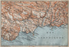 COTE D'AZUR/ de L'Esterel. Cannes Antibes Nice Monaco Frejus Lérins 1914 map