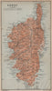 CORSE CORSICA. Bastia Bonifacio Ajaccio Calvi Corte Porto Vecchio Cap 1914 map