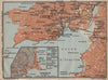 GOLFE D'AJACCIO & town city plan. Bastelicaccia. Corse-du-Sud Corsica 1914 map