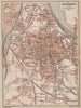 AUGSBURG antique town city stadtplan. Bavaria karte. BAEDEKER 1895 old map