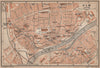 ULM antique town city stadtplan. Baden-Württemberg karte. BAEDEKER 1907 map