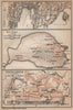 BODENSEE LAKE CONSTANCE Konstanz Mainau Überlingen town city stadtplan 1907 map