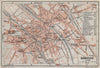 BAMBERG antique town city stadtplan. Bavaria karte. BAEDEKER 1910 old map