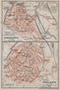 DINKELSBÜHL & NÖRDLINGEN antique town city stadtplan. Bavaria karte 1910 map
