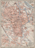AUGSBURG antique town city stadtplan. Bavaria karte. BAEDEKER 1910 old map
