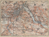STUTTGART environs/umgebung.Cannstatt Esslingen Fellbach Hommelshausen 1914 map