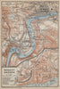 SCHAFFHAUSEN town city stadtplan & umgebung. Rheinfall. Rhine falls 1914 map