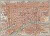 FRANKFURT AM MAIN antique town city stadtplan. Hessen karte. BAEDEKER 1914 map