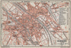 BAMBERG antique town city stadtplan. Bavaria karte. BAEDEKER 1914 old map