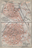 DINKELSBÜHL & NÖRDLINGEN antique town city stadtplan. Bavaria karte 1914 map