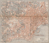 NAPOLI NAPLES antique town city plan piano urbanistico. Italy mappa 1896
