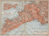 Penisola SORRENTO Peninsula. Castellammare di Stabia Positano Praiano 1896 map