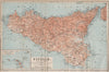 SICILY SICILIA. Isole Eolie/Lipari. Aeolian islands. Italy mappa 1896 old