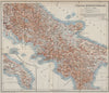 SOUTHERN ITALY. ITALIA MERIDIONALE. Topo-map mappa. BAEDEKER 1912 old