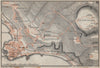 POZZUOLI antique town city plan piano urbanistico. Italy mappa 1912 old