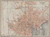 CATANIA antique town city plan piano urbanistico. Italy mappa 1912 old