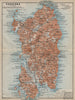 SARDINIA SARDEGNA. Italy mappa. BAEDEKER 1912 old antique plan chart