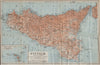 SICILY SICILIA. Isole Eolie/Lipari. Aeolian islands. Italy mappa 1912 old