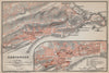SANTANDER antique town city ciudad plan & environs. Spain España mapa 1913