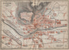BURGOS antique town city ciudad plan. Spain España mapa. BAEDEKER 1913 old