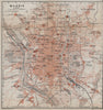 MADRID antique town city ciudad plan. Spain España mapa. BAEDEKER 1913 old