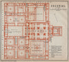 EL ESCORIAL floor plan. Spain España mapa. BAEDEKER 1913 old antique chart
