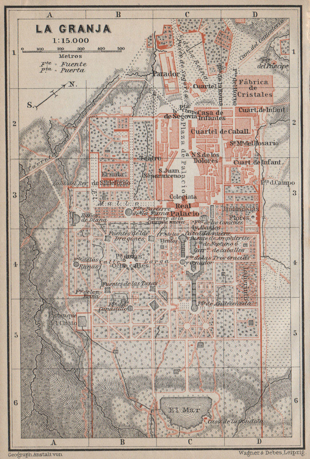 Royal Palace/Palacio Real de LA GRANJA de San Ildefonso. Ground plan 1913 map