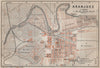 ARANJUEZ antique town city ciudad plan. Spain España mapa. BAEDEKER 1913