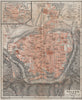TOLEDO antique town city ciudad plan. Spain España mapa. BAEDEKER 1913 old