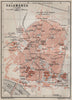 SALAMANCA antique town city ciudad plan. Spain España mapa. BAEDEKER 1913