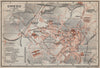 OVIEDO antique town city ciudad plan. Spain España mapa. BAEDEKER 1913 old