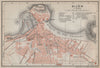 GIJON GIJÓN antique town city ciudad plan. Spain España mapa. BAEDEKER 1913
