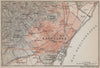 BARCELONA city plan & environs. Spain España mapa. BAEDEKER 1913 old