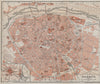 VALENCIA antique town city ciudad plan. Spain España mapa. BAEDEKER 1913