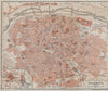 VALENCIA antique town city ciudad plan. Spain España mapa. BAEDEKER 1913