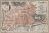 ALICANTE antique town city ciudad plan. Spain España mapa. BAEDEKER 1913