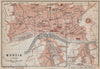 MURCIA antique town city ciudad plan. Spain España mapa. BAEDEKER 1913 old