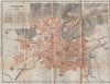 GRANADA antique town city ciudad plan. Spain España mapa. BAEDEKER 1913