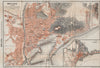 MALAGA MÁLAGA town city ciudad plan & environs. Spain España mapa 1913 old