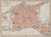 CADIZ antique town city ciudad plan. Spain España mapa. BAEDEKER 1913 old