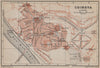 COIMBRA antique town city plano de la cidade. Portugal mapa. BAEDEKER 1913