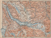 LAKE ZÜRICH. Zuricher See Lachen Utznach.Topo-map. Switzerland Schweiz 1893