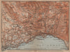 MONTREAUX AREA. Vevey Villneuve. Topo-map. Switzerland Suisse Schweiz 1899