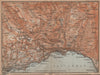 MONTREAUX AREA. Vevey Villneuve. Topo-map. Switzerland Suisse Schweiz 1901