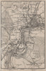 SCHAFFHAUSEN environs. Flurlingen Feuerthalen Neuhausen. Schweiz 1905 old map
