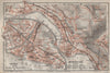 MONTREUX. VEVEY. Clarens. town city plan. Switzerland Suisse Schweiz 1911 map