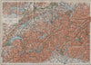 Map of Switzerland Suisse Schweiz. Northern Italy railways carte karte 1913